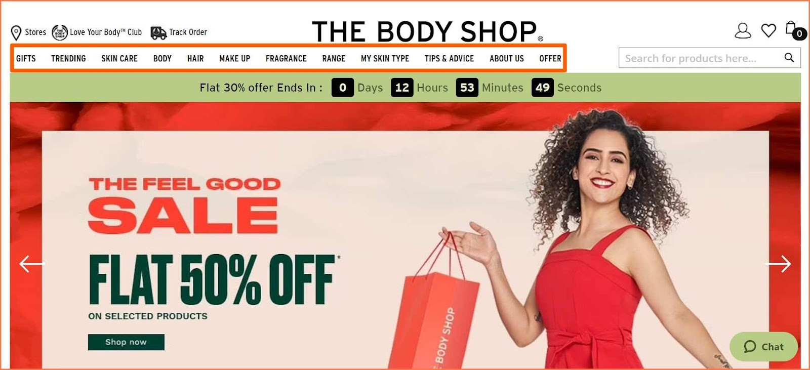 The Body Shop Website Screenshot