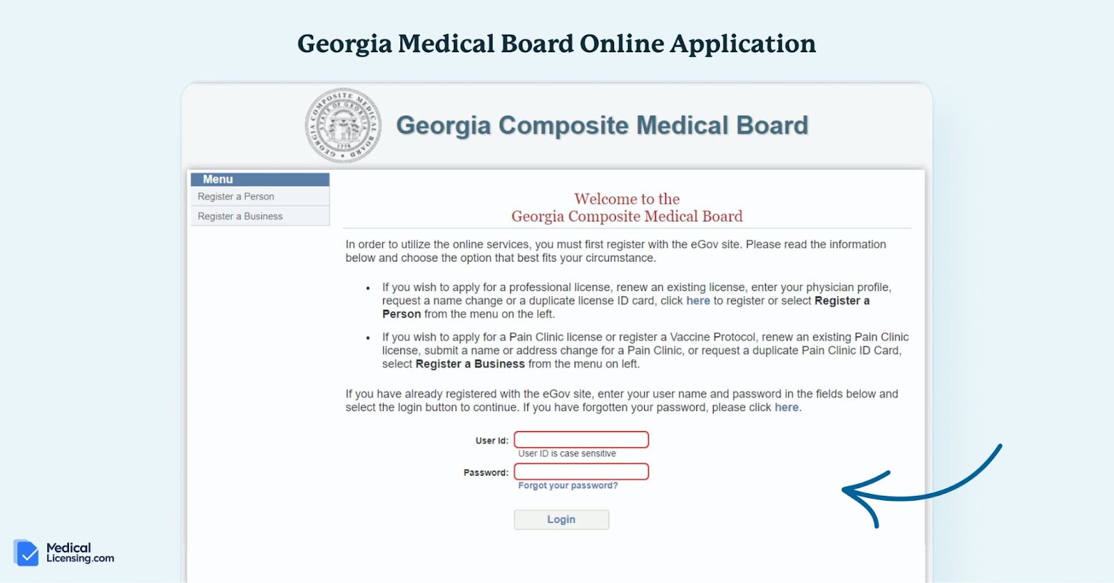 georgia medical license online application