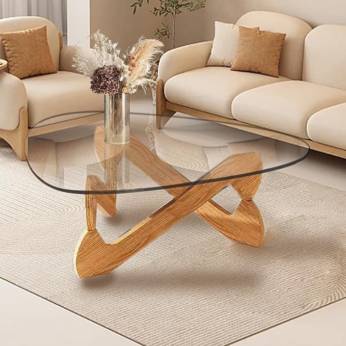 Wood and glass coffee table