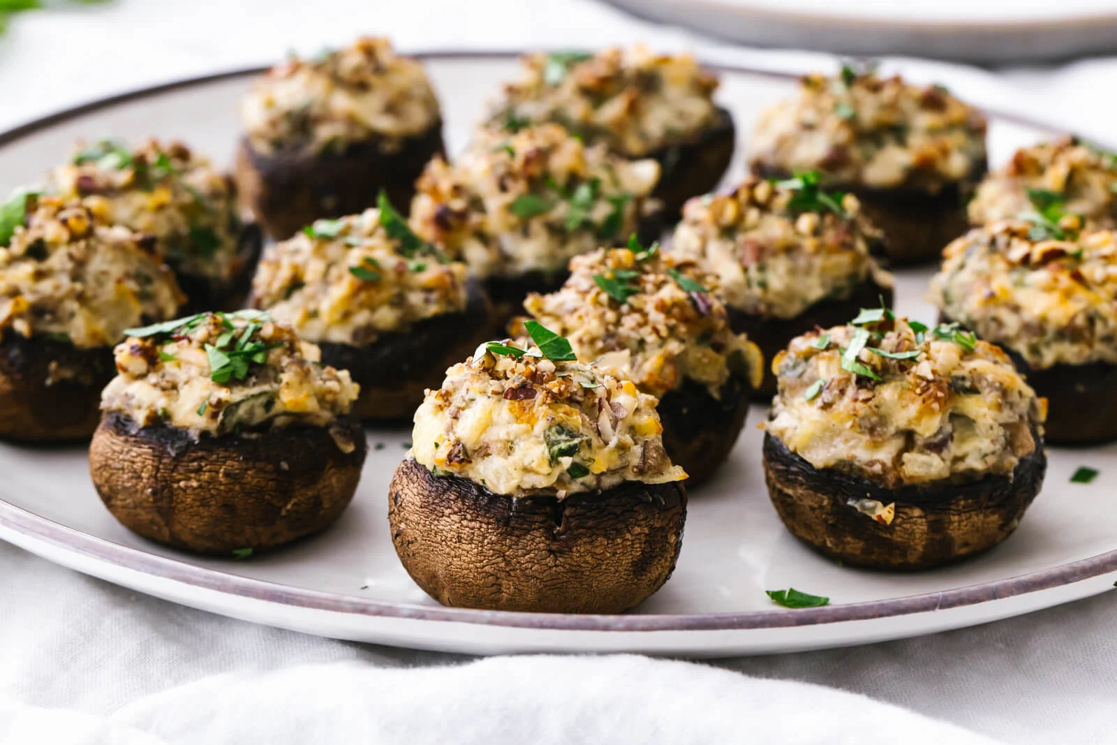 Stuffed mushrooms as new year's eve buffet menu ideas