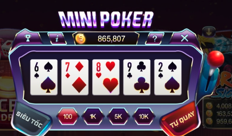 Mini poker 68 game bài có cách chơi cực đơn giản