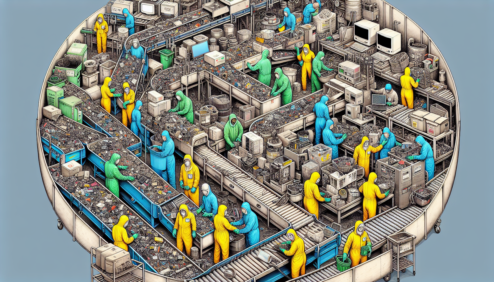 Illustration of electronic waste recycling facility in Columbia, SC