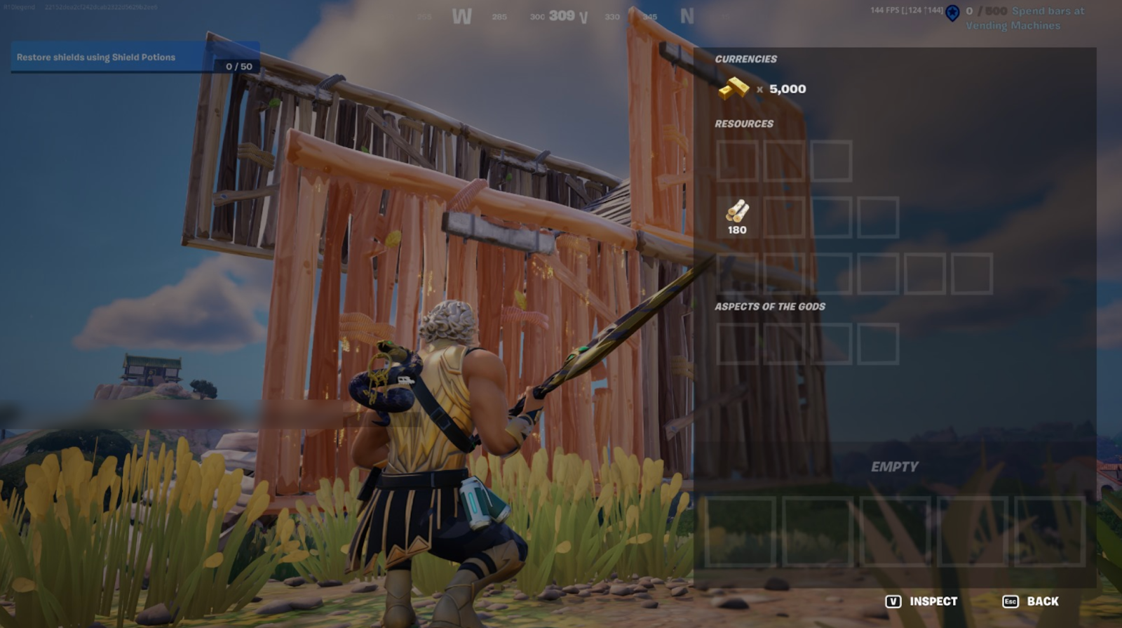 Screenshot showing a player building in a Fortnite match