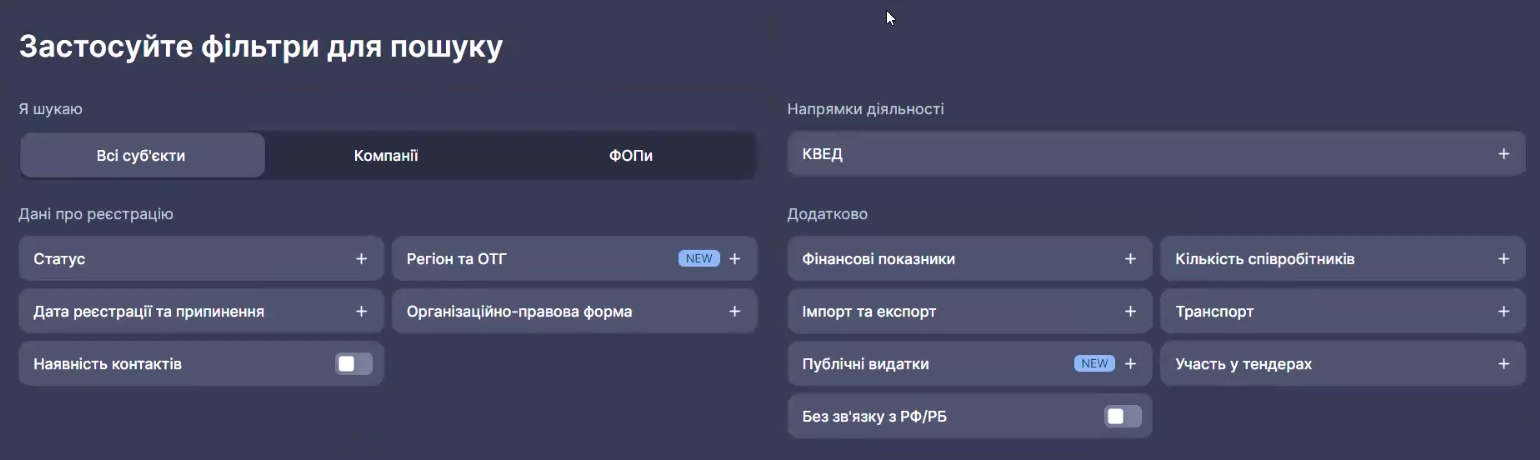 Фільтри YC.Market