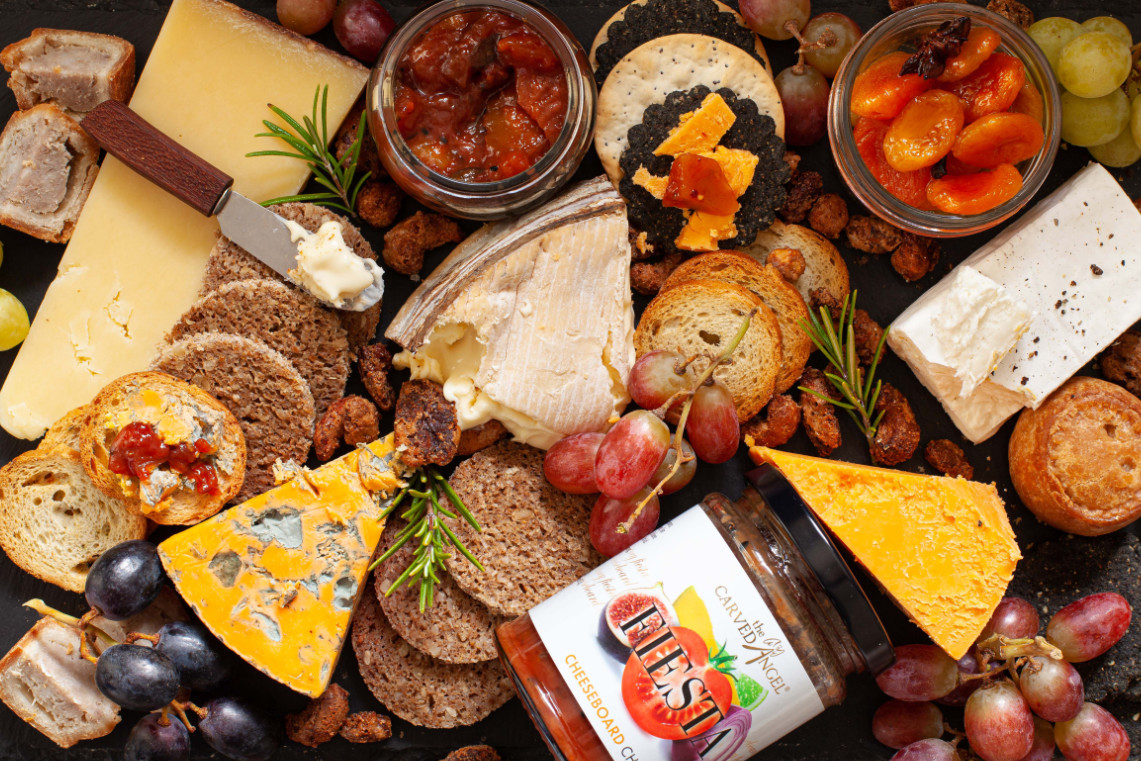 Cheese and charcuterie board for new year buffet ideas