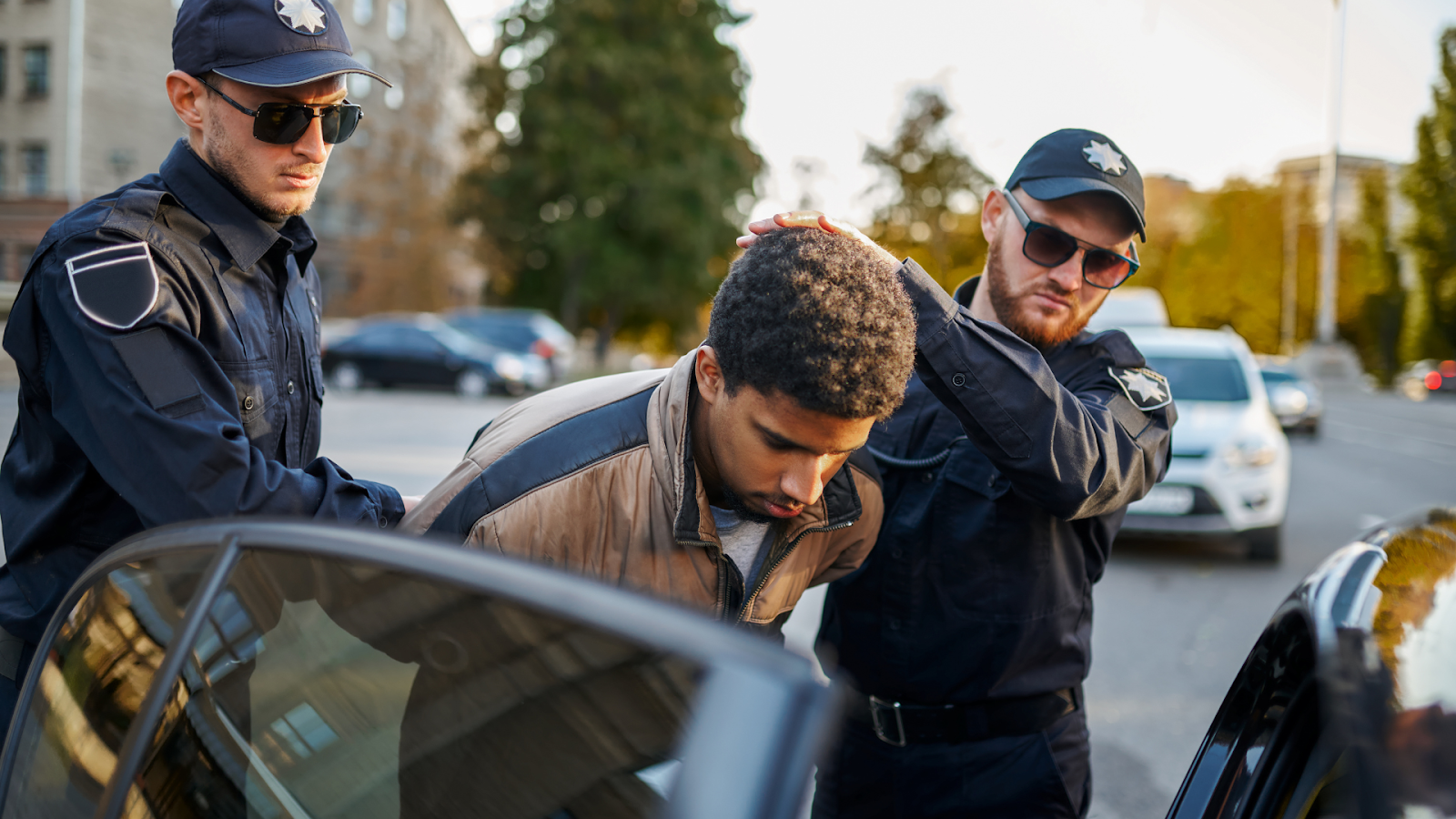 police officers arresting a man