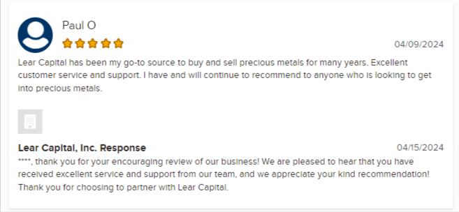 Lear Capital review on BBB