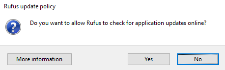 Rufus Update Policy