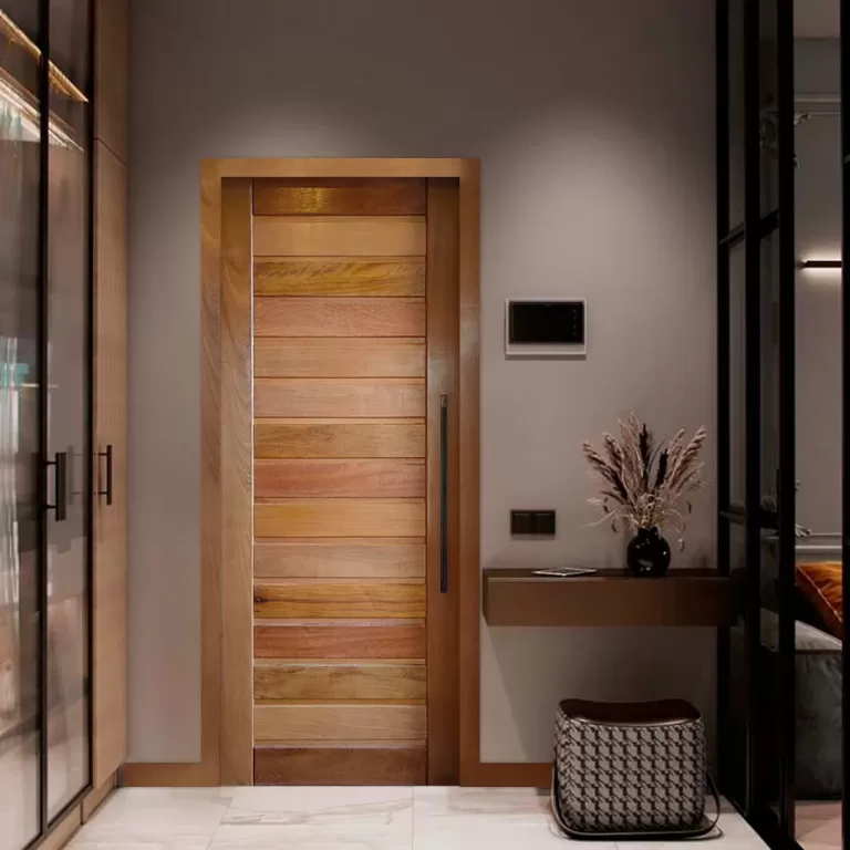 Porta da sala ideal: porta de madeira