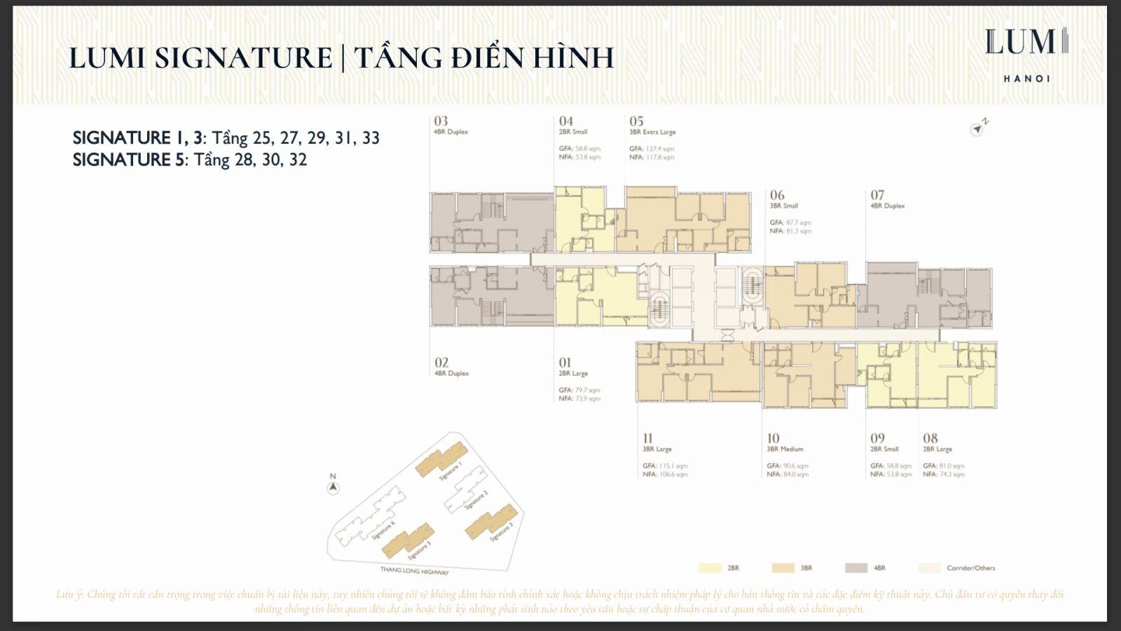 Mặt bằng căn hộ Signature Lumi Hanoi