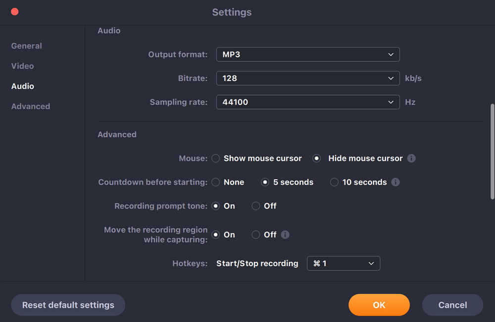 adjust audio settings