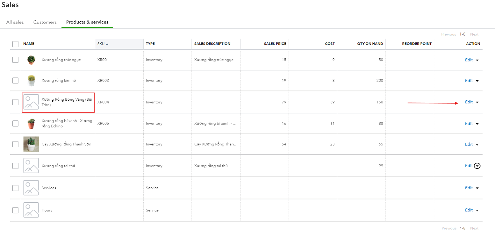 QuickBooks Online missing image product