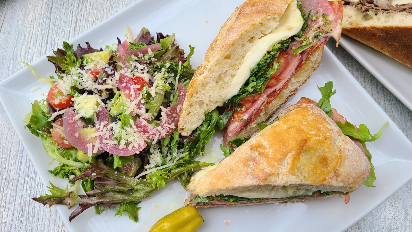 Market Bistro Canmore Italian Panini and green salad
