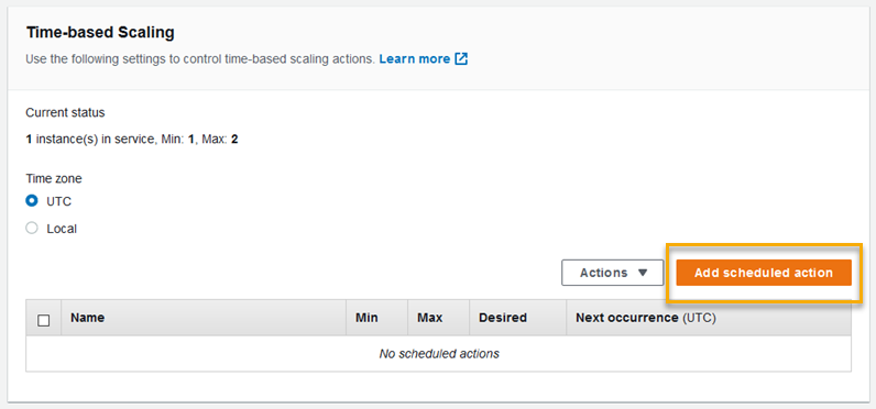 AWS Time-based Scaling 