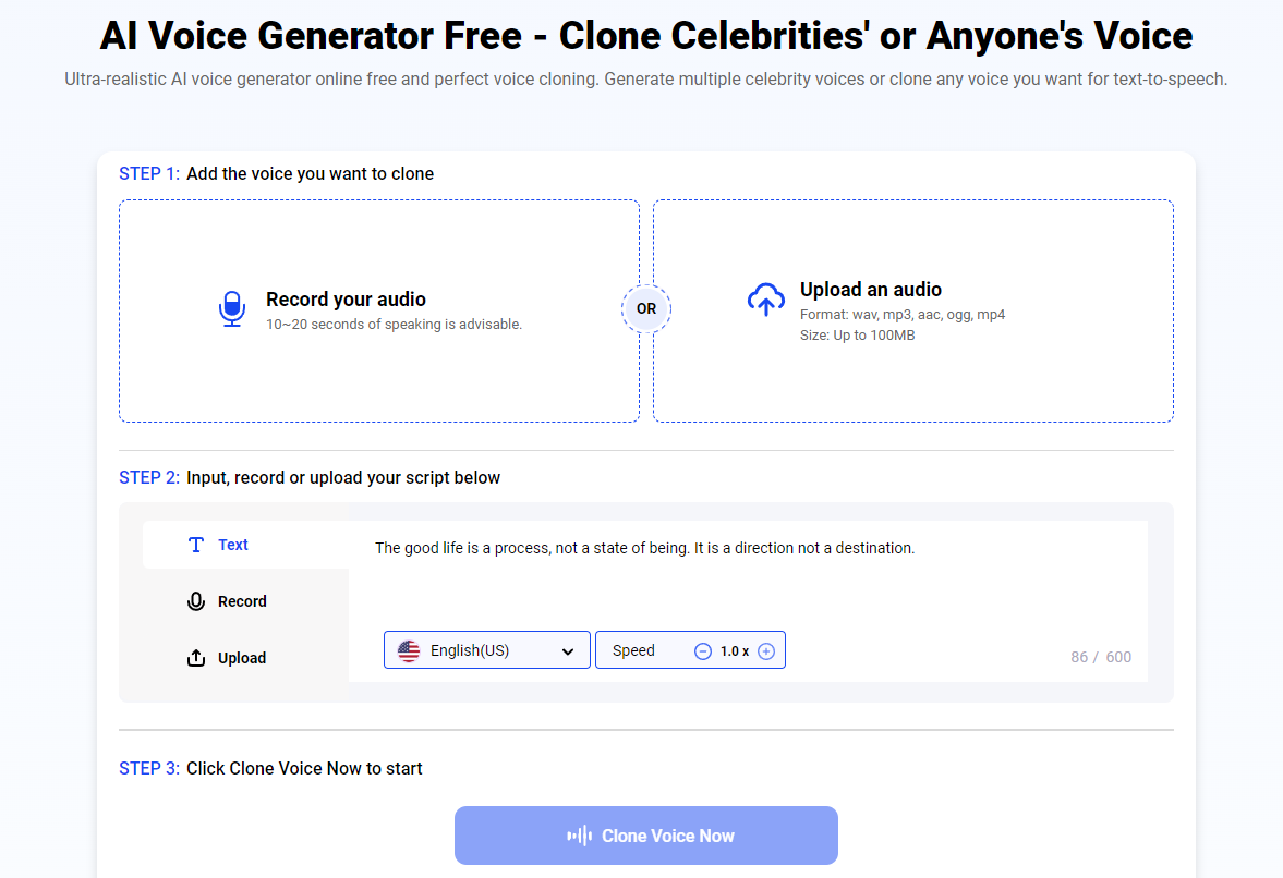 MioCreate: Best Online Free AI Voice Generator, Clone Any Celebrities’ Voice