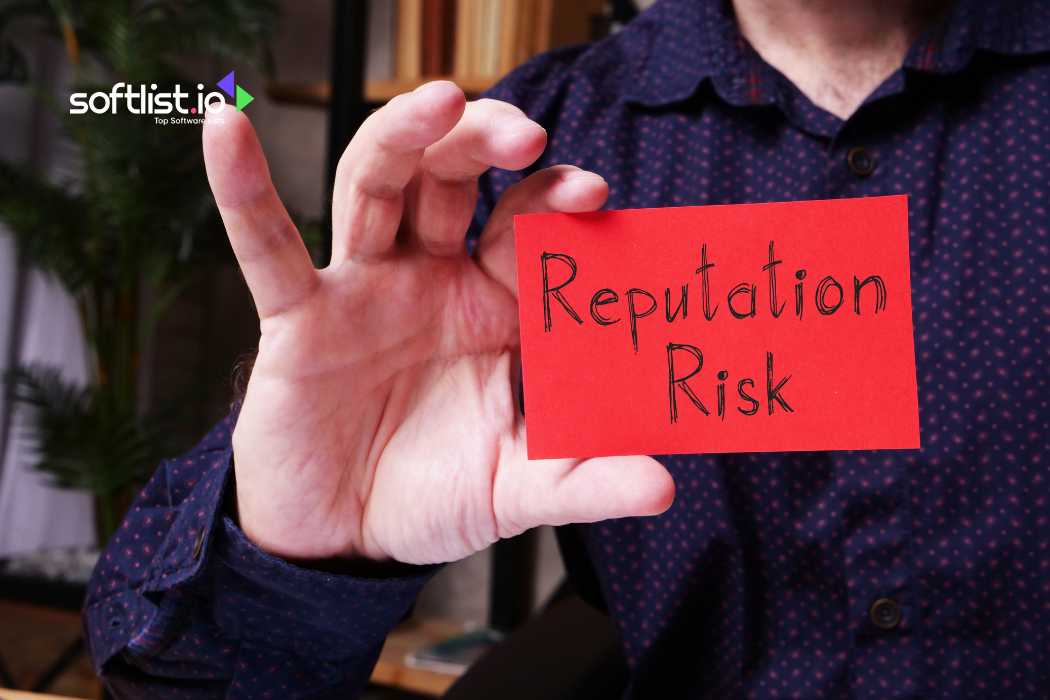 Man holding a red card with "Reputation Risk" written on it
