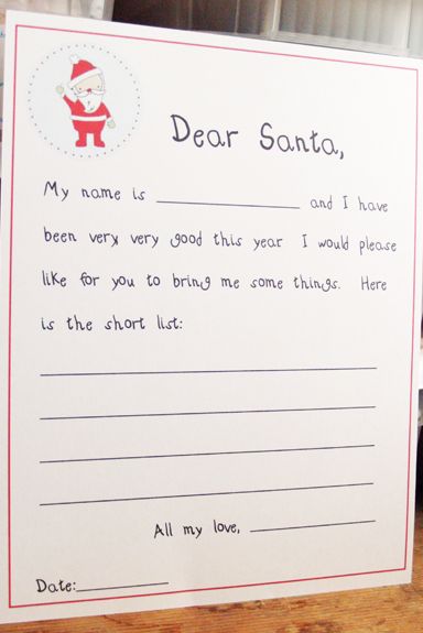 dear santa printable christmas activity