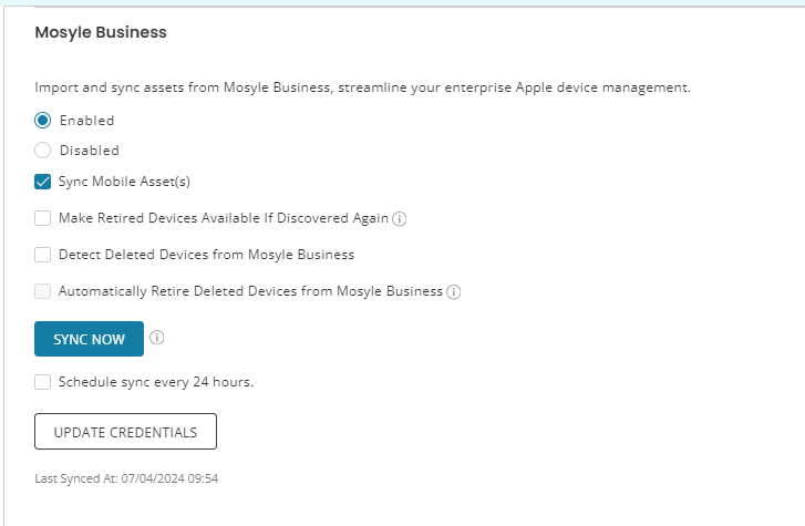 3. Sync devices with Mosyle Business