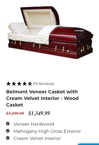 Belmont Veneer - Overnight Caskets