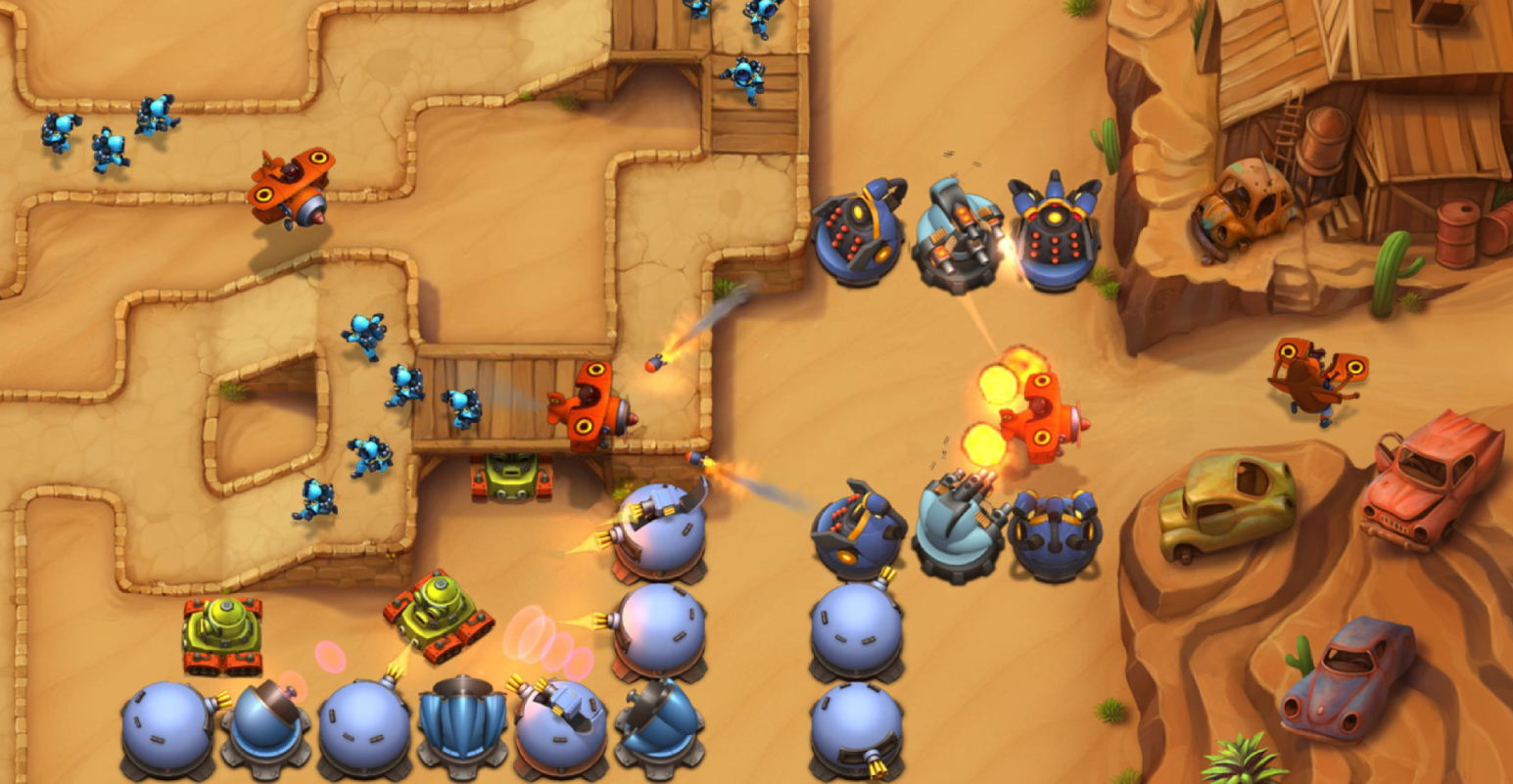 The game Fieldrunners 2 in action