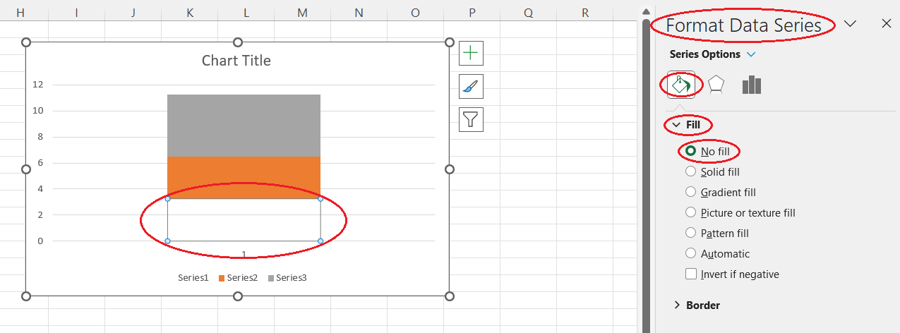 How to format the underlying box of a box and whisker plot from scratch in Excel. Image by Author.