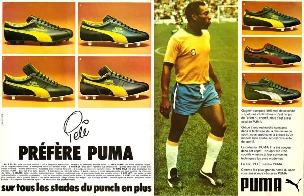  A shot of Pelé wearing Puma shoes