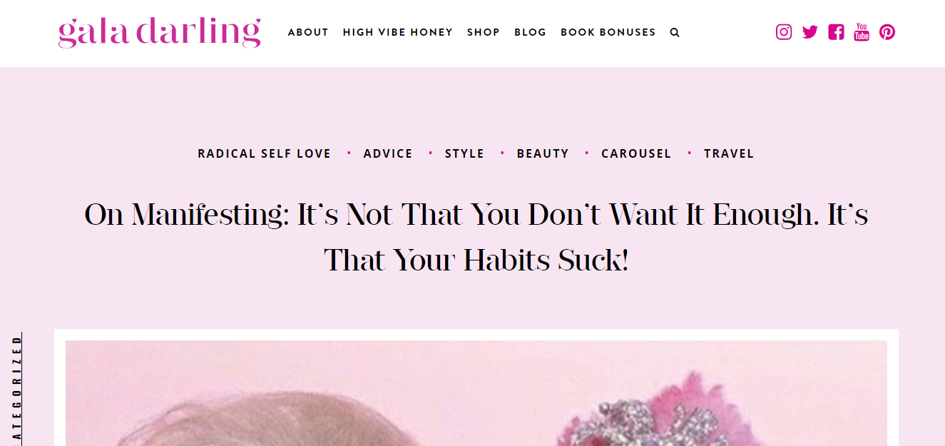Homepage of Gala Darling - one of the best personal blogs to read online