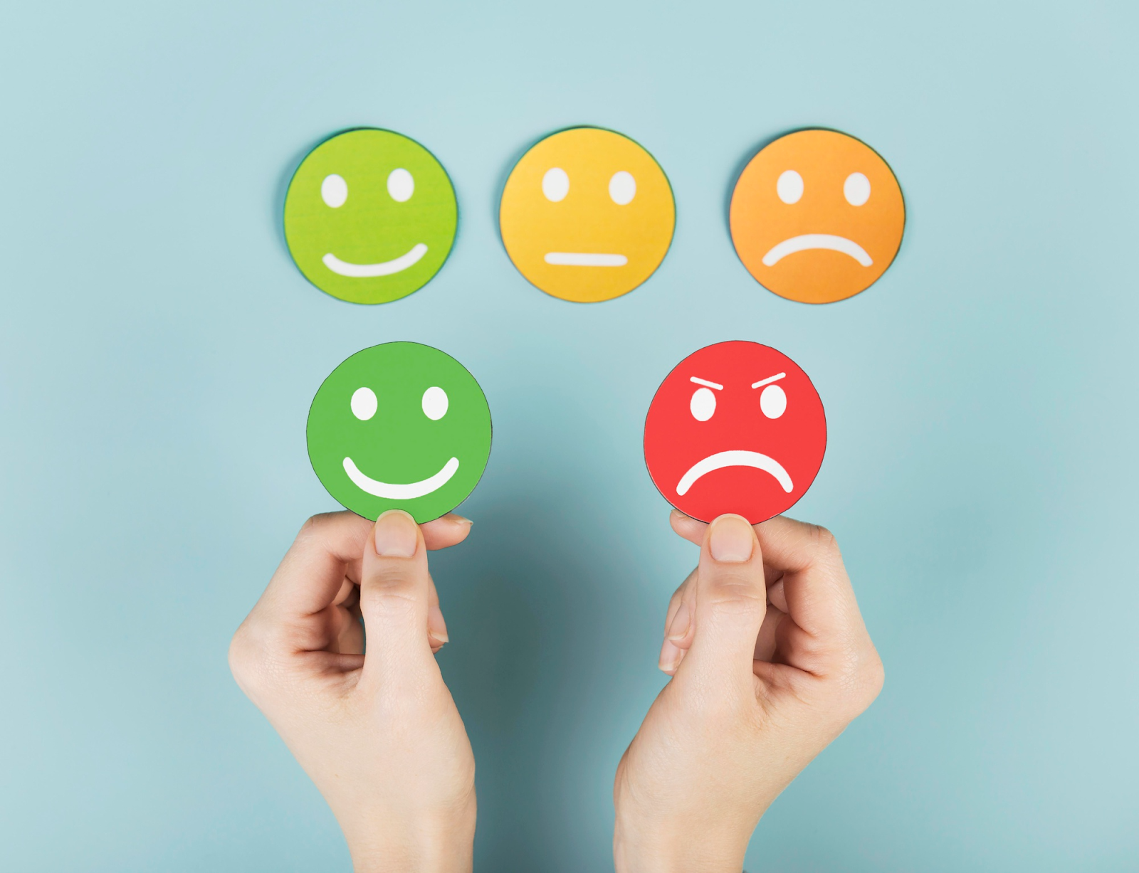 smiley faces for a customer satisfaction survey