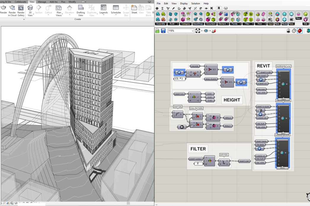 An example of using Rhino inside Revit