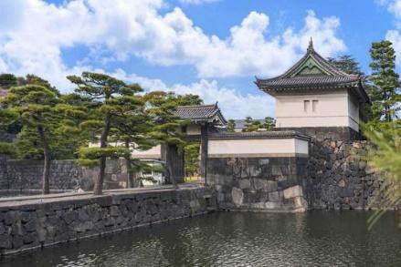 A body of water with Tokyo Imperial Palace and trees

Description automatically generated