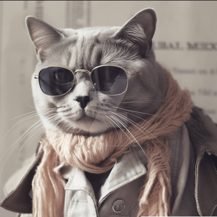 Unique Trendy DP for Instagram of a cat with glasses on