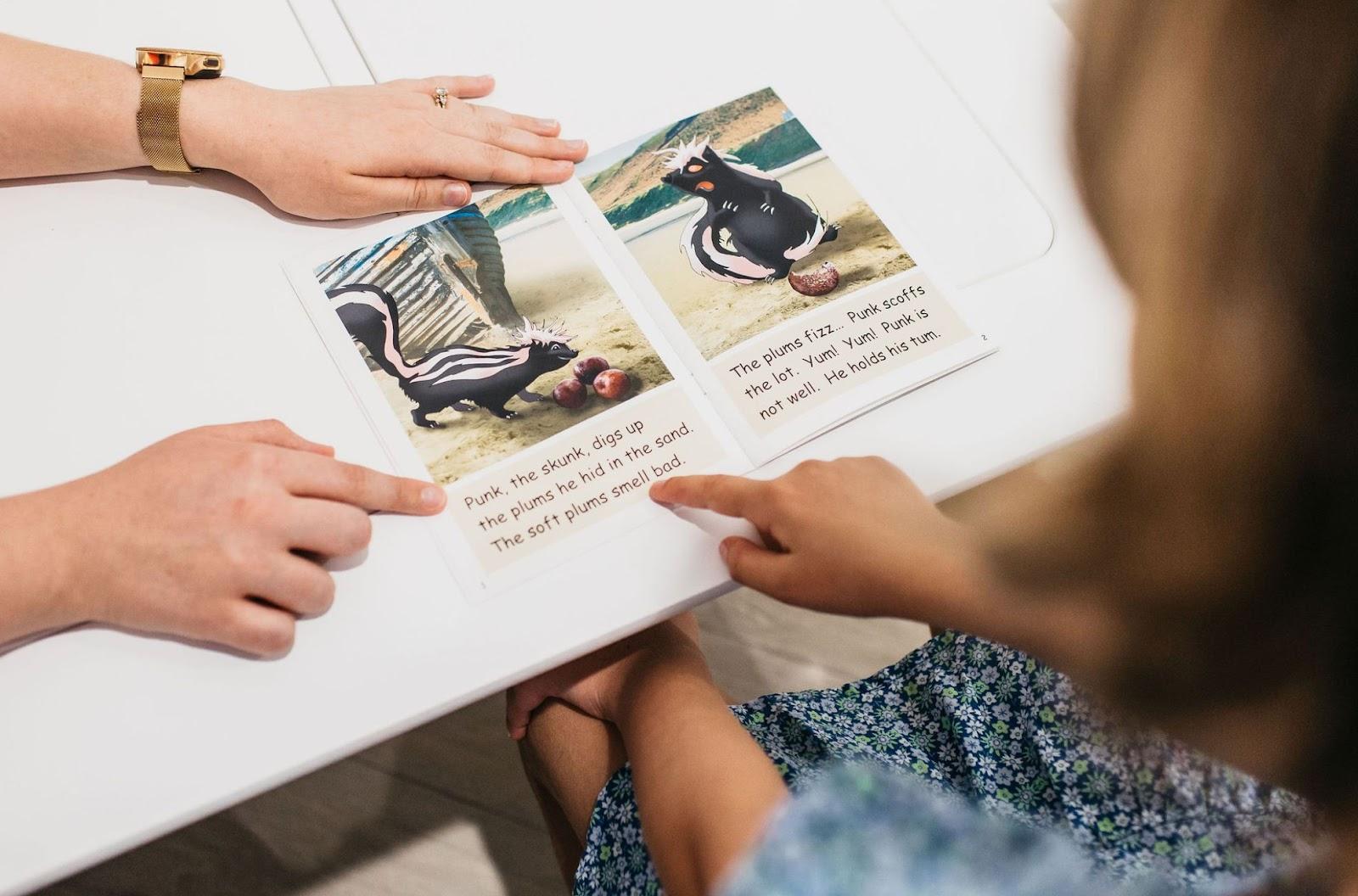 A child reading with dyslexia