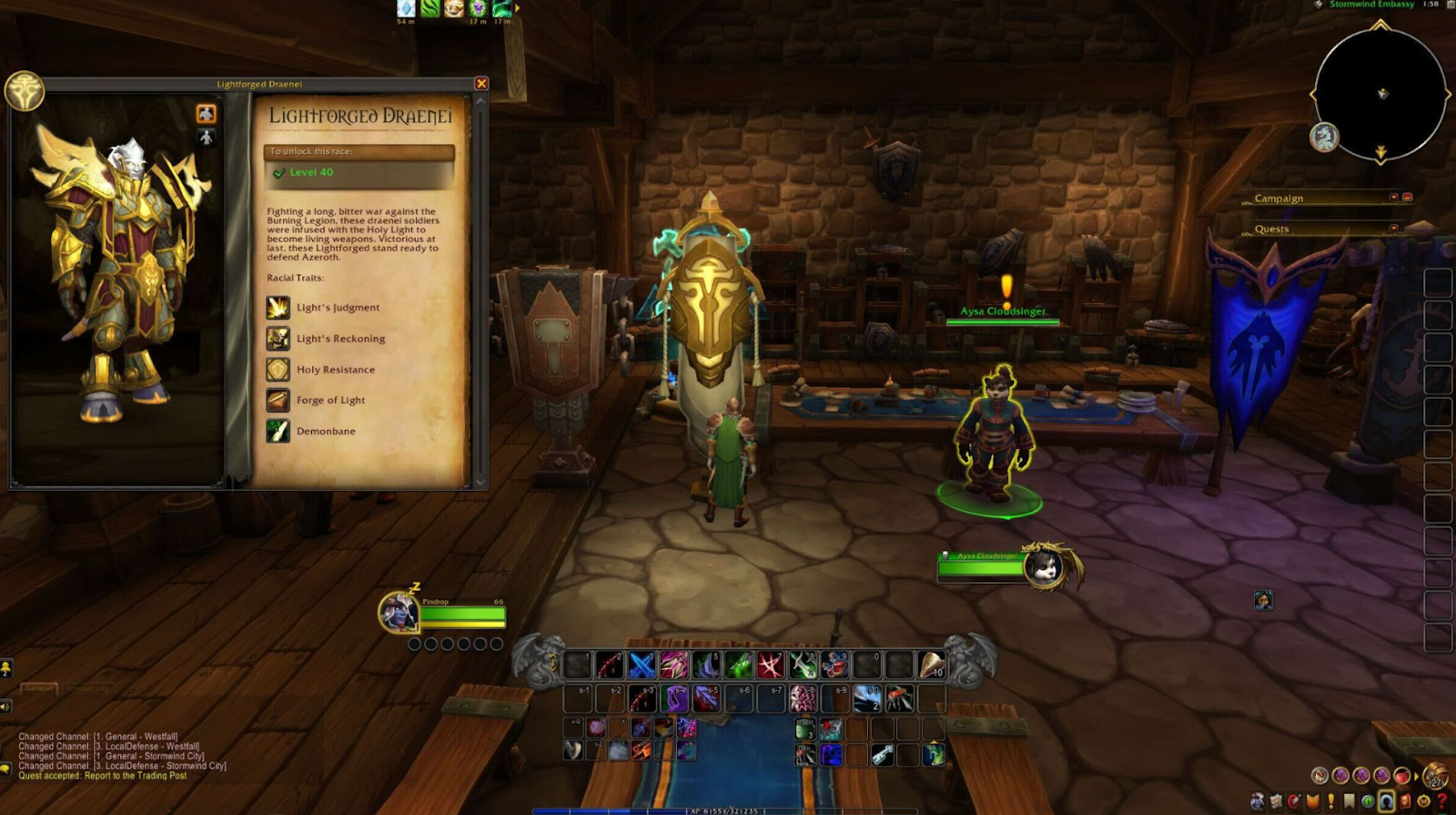 Screenshot of a quest in World of Warcraft