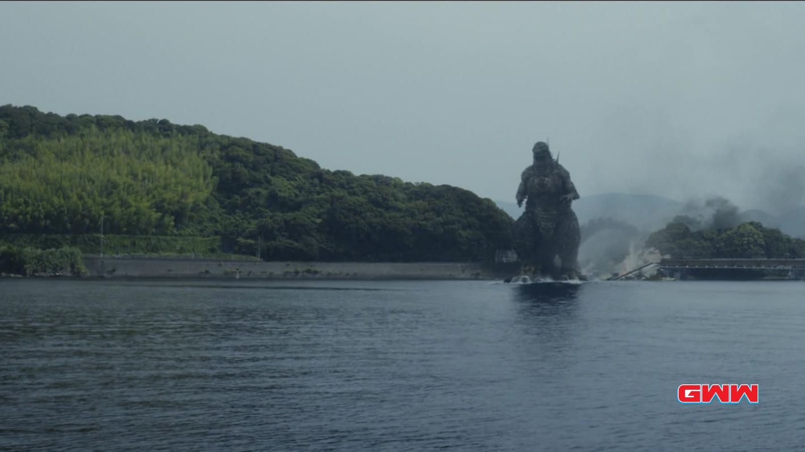 Godzilla emerging from the sea, Godzilla Minus One where to watch