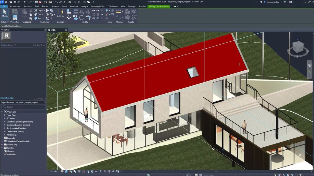 A house being designed in Revit software