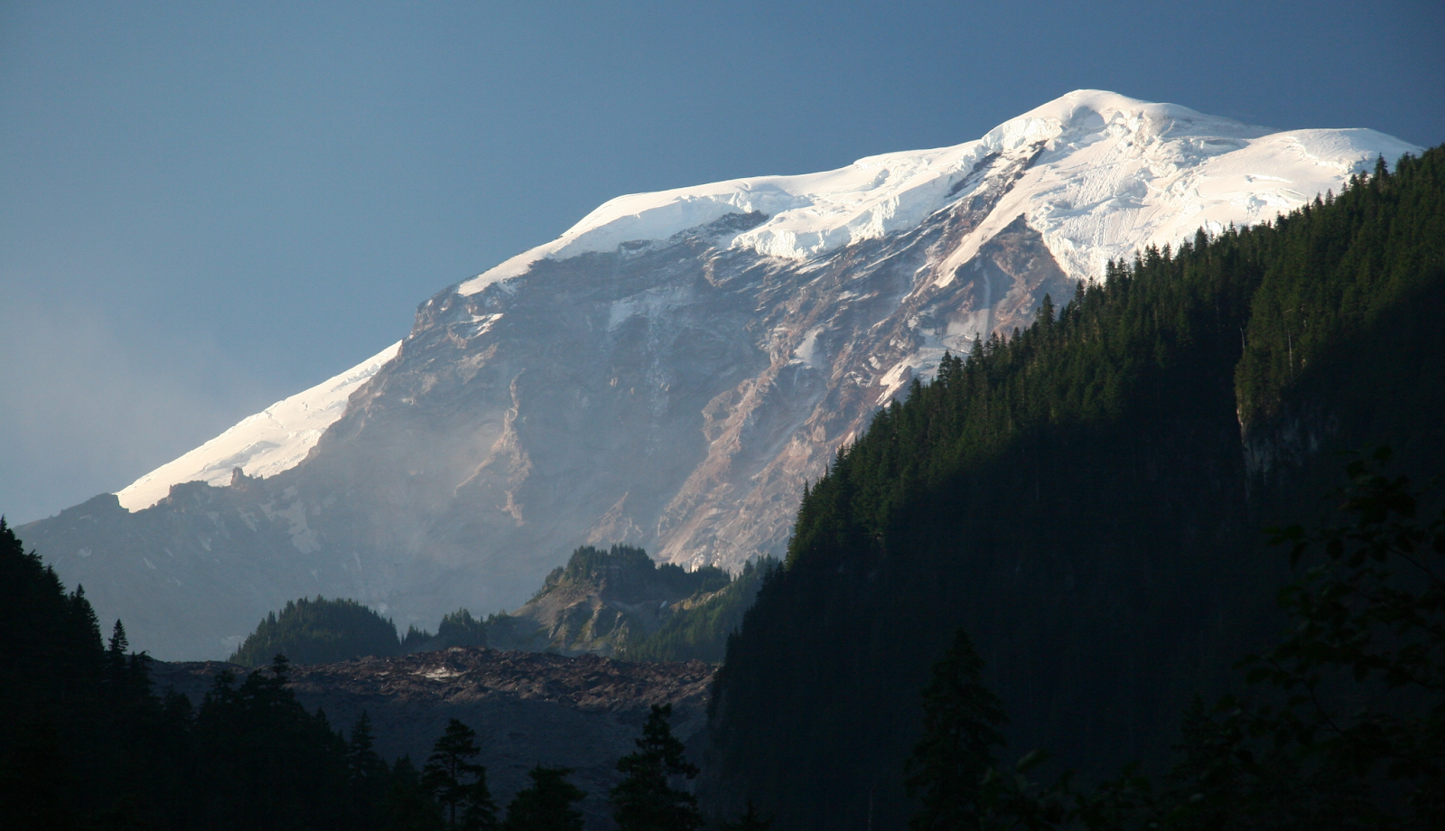 Mountain covered with snow.