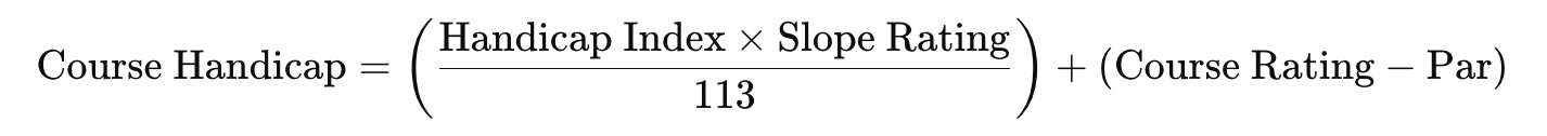 course handicap equation 
