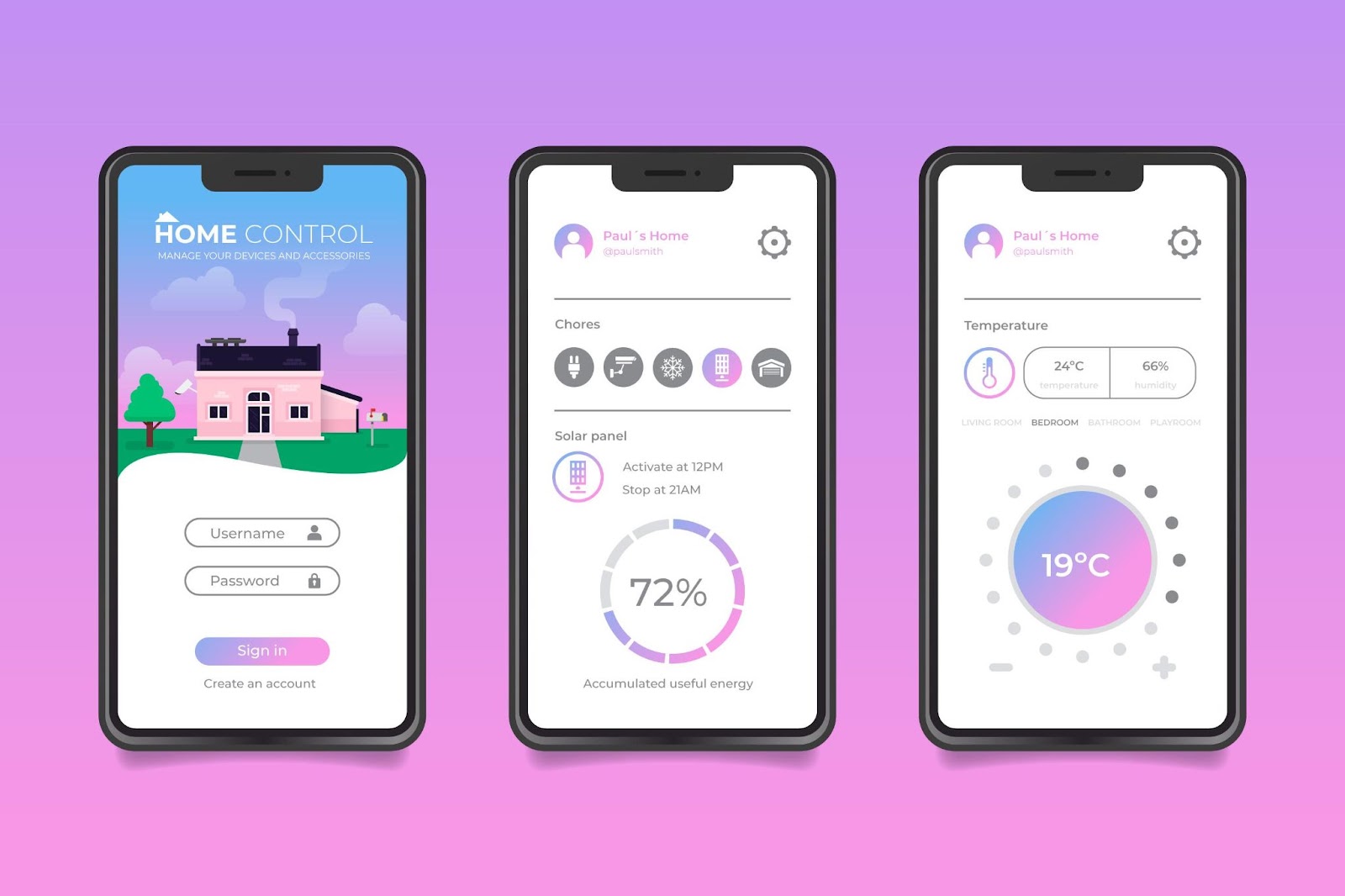 A selection of illustrations showcasing wireframes for different types of mobile apps