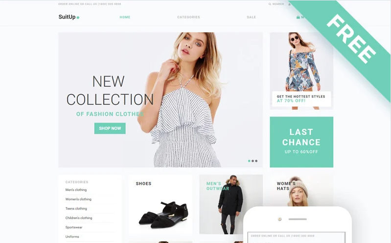 SuitUp-  free shopify theme