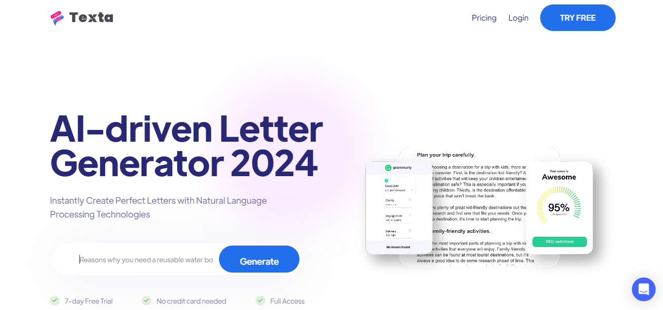 Texta AI Letter Generator