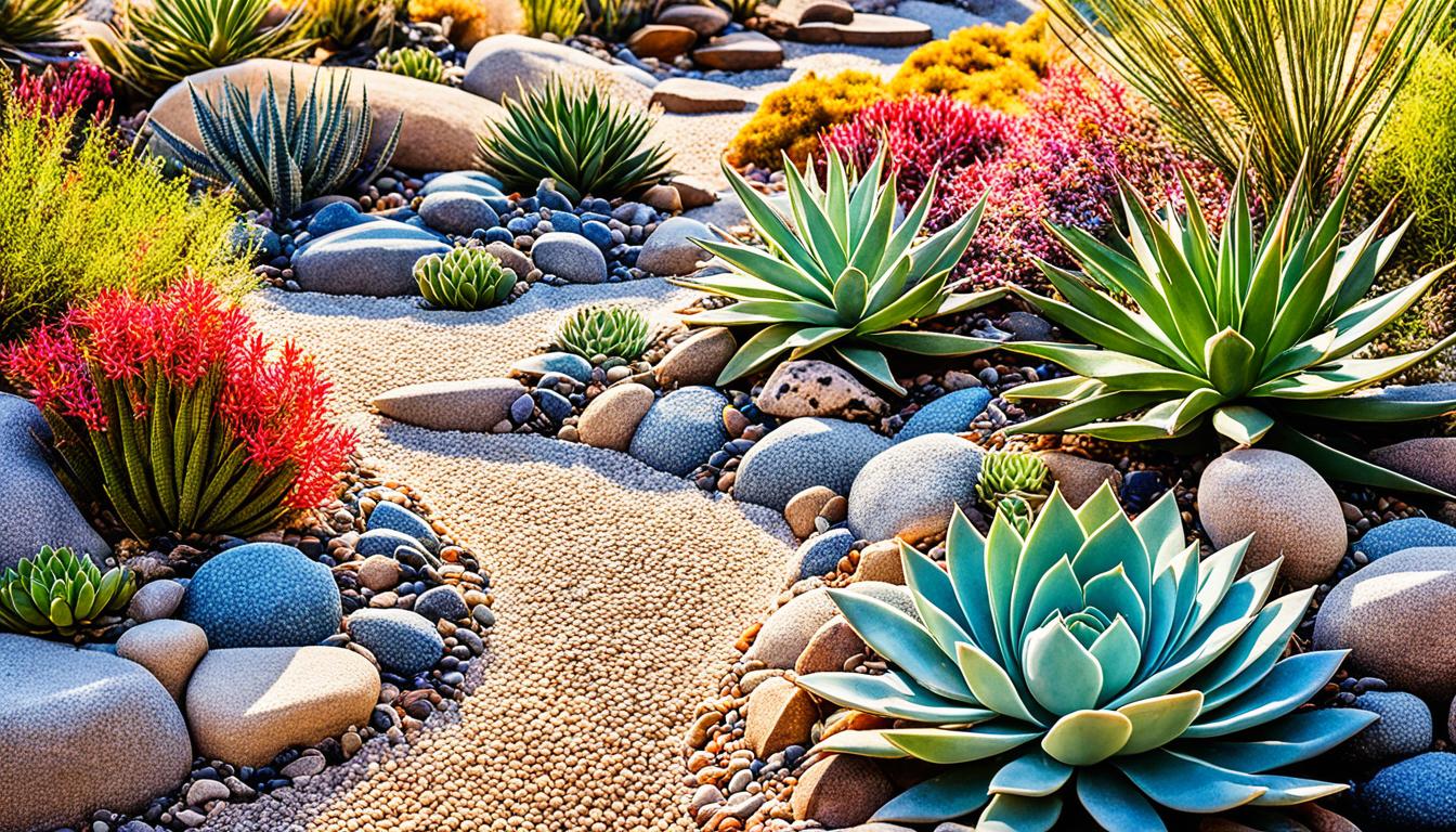 Succulent rock garden