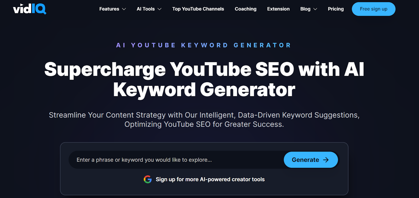 VidIQ AI Keyword Generator