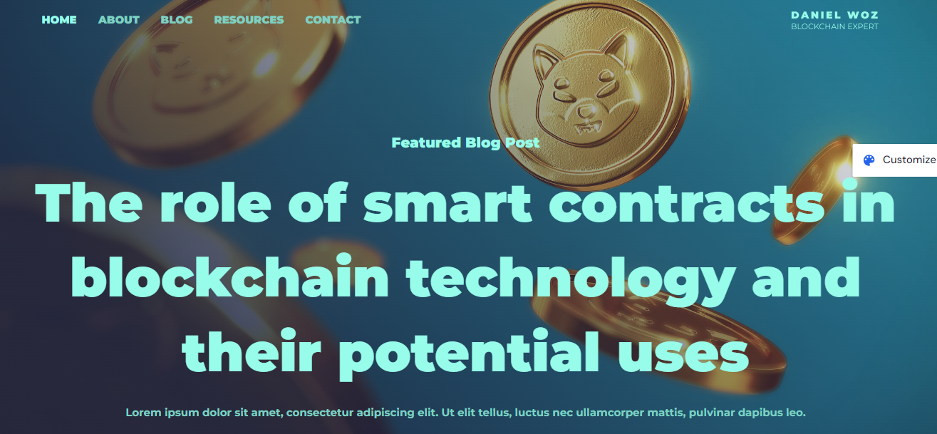 Blockchain blog template Preview