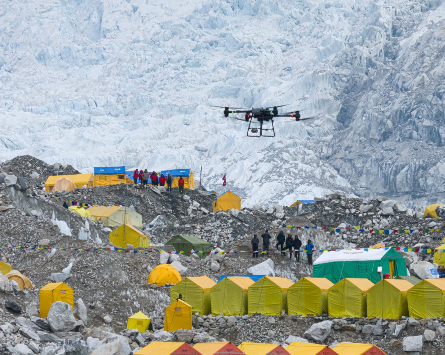DJI drone deliveries on Mount Everest. Image credit: DJI. 