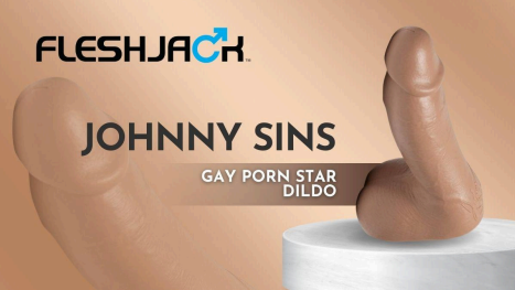 gay onlyfans content creator and gay xxx porn actor johnny sins gay porn star dildo promo photo from fleshjack