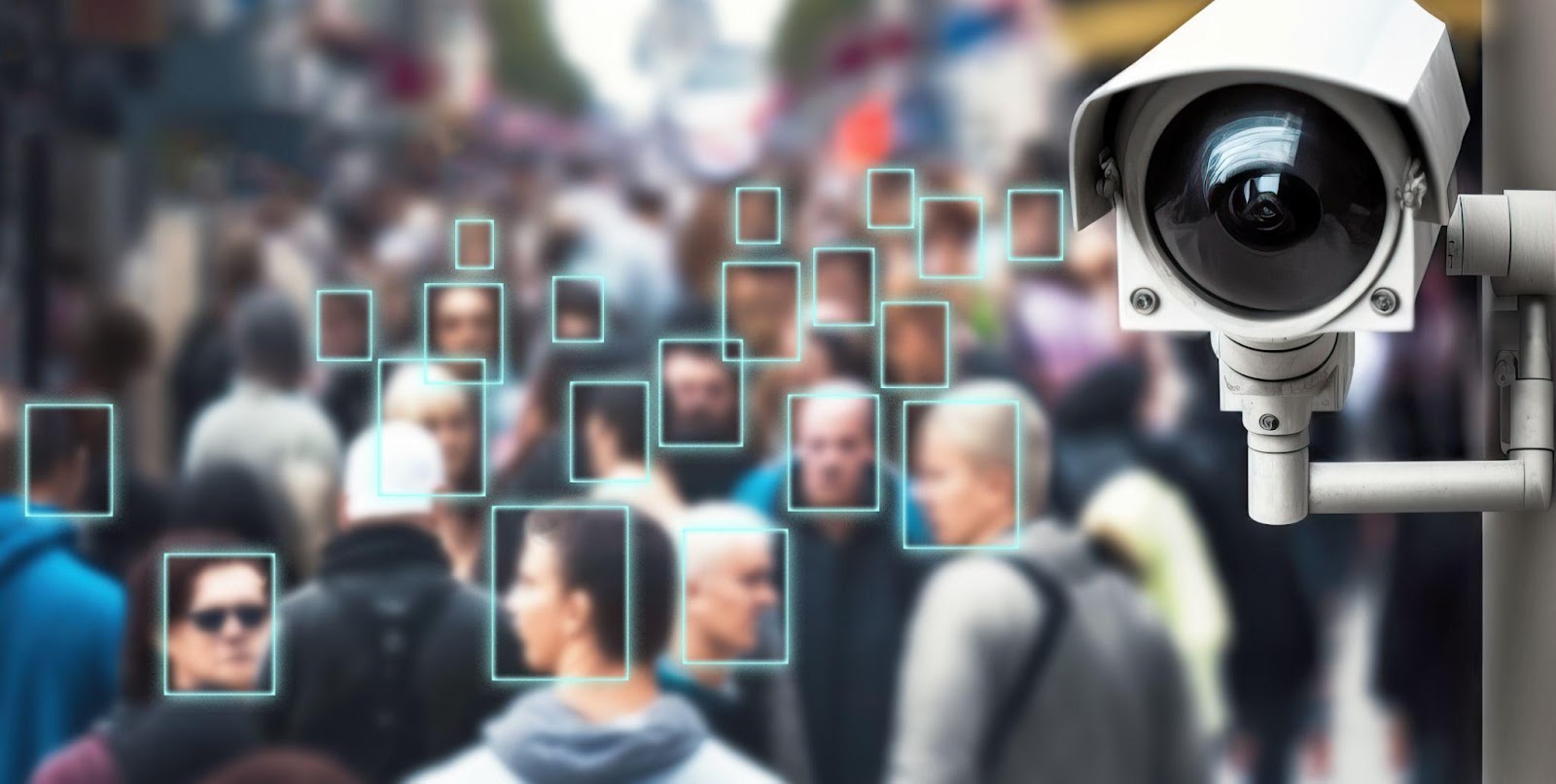 cctv system recognising faces in a crowd