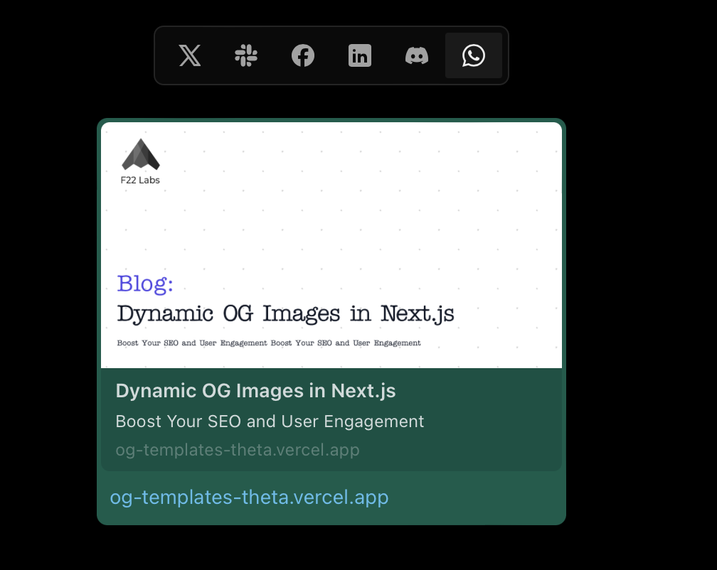 Dynamic OG image preview on Whatsapp 