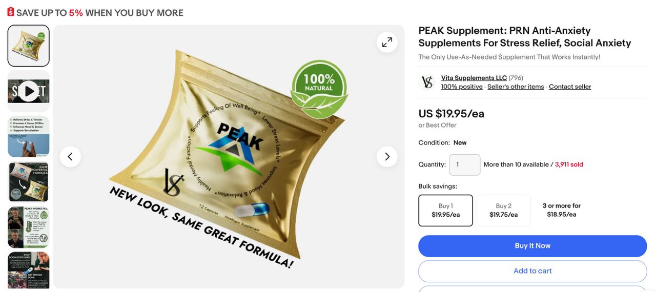 produk cara mengatasi serangan panik atau yang berkaitan anxiety yang laris di laman eBay USA sejak 30 hari lalu

