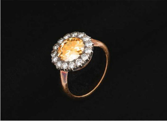 Antique Yellow Sapphire Diamond ring | CKC jewellery