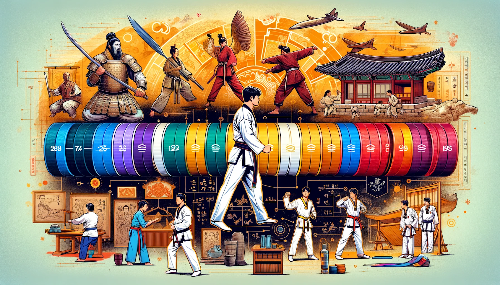 An image showing the origins of the taekwondo belt.
